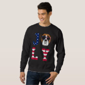4 juli Amerikaanse vlag Boxer Dog Trui (Voorkant volledig)