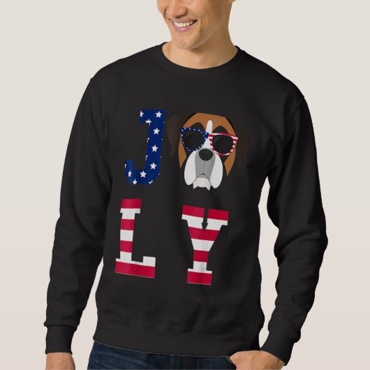 4 juli Amerikaanse vlag Boxer Dog Trui (Voorkant)