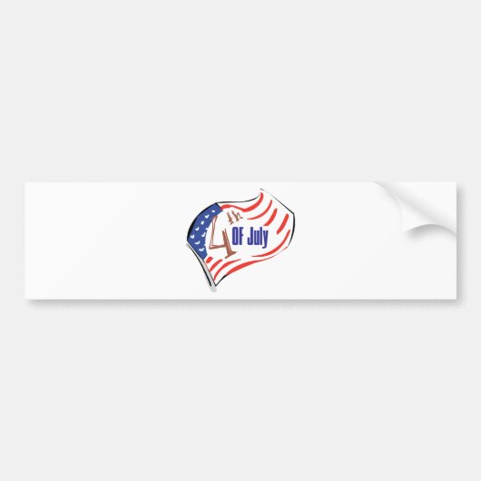4 juli Amerikaanse vlag Bumpersticker (Voorkant)