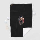 4 juli Amerikaanse vlag Cairn Terrier Dog Tanktop_ Golfhanddoek (Insitu)