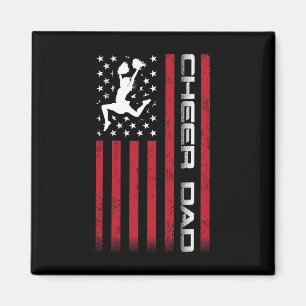 4 juli Amerikaanse vlag Cheer Dad Shirt voor vader Magneet