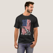4 juli Amerikaanse vlag constructie Backhoe Exc T-shirt (Voorkant volledig)