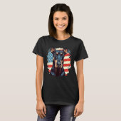 4 juli Amerikaanse vlag Dobermann hond T-shirt (Voorkant volledig)