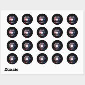 4 juli Amerikaanse vlag drie rode witte rode stekk Ronde Sticker (Vel)