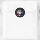 4 juli Amerikaanse vlag drie rode witte rode stekk Ronde Sticker (Tas)