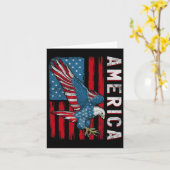 4 juli Amerikaanse vlag Eagle Onafhankelijkheidsda Kaart (Gele Bloem)