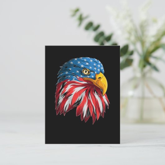 4 juli Amerikaanse vlag Eagle Patriotic Bird USA Briefkaart (Staand voorkant)