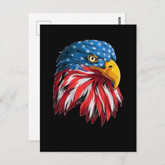4 juli Amerikaanse vlag Eagle Patriotic Bird USA Briefkaart (Voorkant / Achterkant)