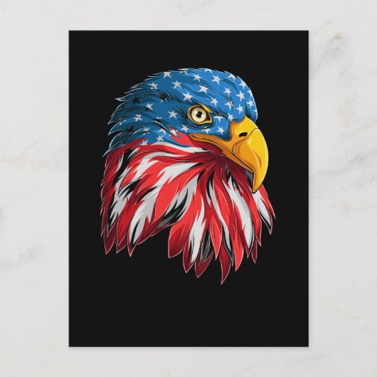 4 juli Amerikaanse vlag Eagle Patriotic Bird USA Briefkaart (Voorkant)