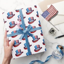 4 juli Amerikaanse vlag en adelaar hoed ontwerp Cadeaupapier