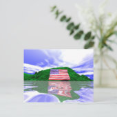 4 juli Amerikaanse vlag en groene heuvels Briefkaart (Staand voorkant)