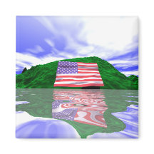 4 juli Amerikaanse vlag en groene heuvels