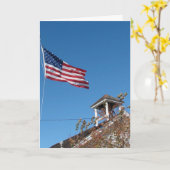 4 juli, Amerikaanse vlag en One Room School Kaart (Gele Bloem)