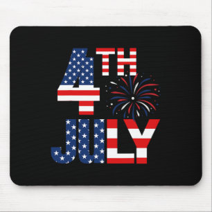 4 juli Amerikaanse vlag Feest Patriottische Amerik Muismat
