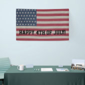 4 JULI AMERIKAANSE VLAG FEESTBANNER! SPANDOEK (Beurs)