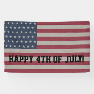 4 JULI AMERIKAANSE VLAG FEESTBANNER! SPANDOEK
