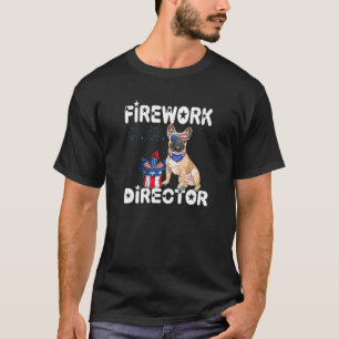 4 juli Amerikaanse vlag Franse bulldog vuurwerk T-shirt