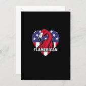 4 juli Amerikaanse vlag Funny Patriotic Flamingo F Kaart (Voorkant / Achterkant)