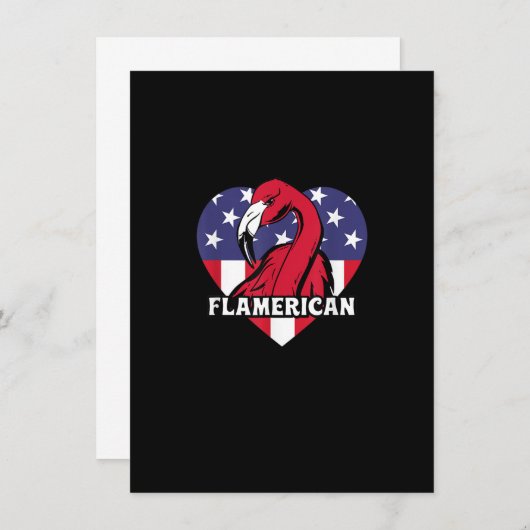 4 juli Amerikaanse vlag Funny Patriotic Flamingo F Kaart (Voorkant / Achterkant)