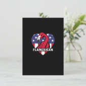 4 juli Amerikaanse vlag Funny Patriotic Flamingo F Kaart (Staand voorkant)