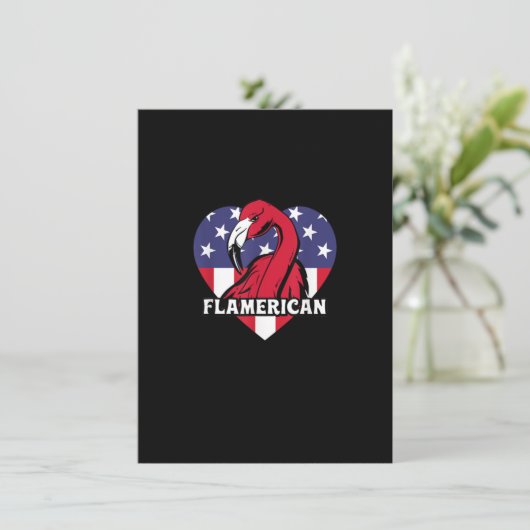 4 juli Amerikaanse vlag Funny Patriotic Flamingo F Kaart (Staand voorkant)