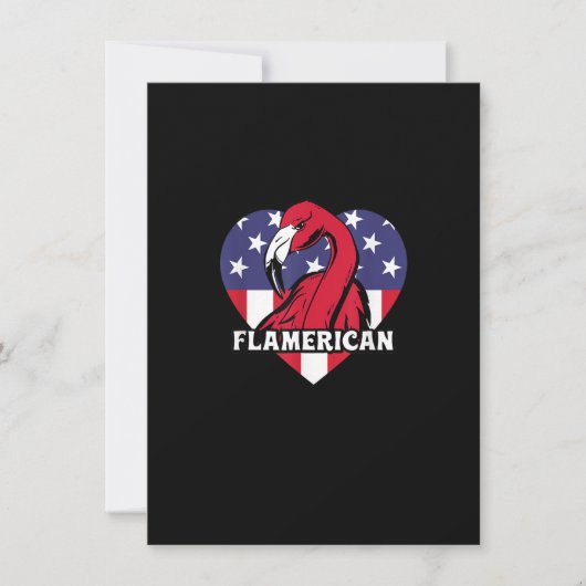 4 juli Amerikaanse vlag Funny Patriotic Flamingo F Kaart (Voorkant)