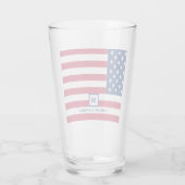 4 juli Amerikaanse vlag Gepersonaliseerd monogram Glas (Achterkant)