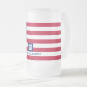 4 juli Amerikaanse vlag Gepersonaliseerd monogram Matglas Bierpul (Voorkant rechts)