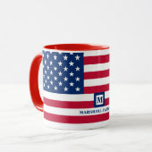 4 juli Amerikaanse vlag Gepersonaliseerd monogram Mok (Voorkant links)