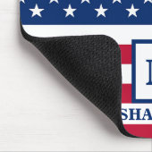4 juli Amerikaanse vlag Gepersonaliseerd monogram Muismat (Hoek)