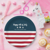 4 juli Amerikaanse vlag gepersonaliseerde partij Papieren Bordje (Feest)
