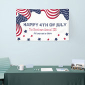 4 juli Amerikaanse vlag gepersonaliseerde partij Spandoek (Beurs)