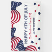4 juli Amerikaanse vlag gepersonaliseerde partij Spandoek (Verticaal)
