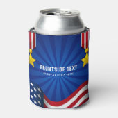 4 juli Amerikaanse vlag gepersonaliseerde tekst Blikjeskoeler (Blikje Voorkant)