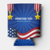 4 juli Amerikaanse vlag gepersonaliseerde tekst Blikjeskoeler (Voorkant)