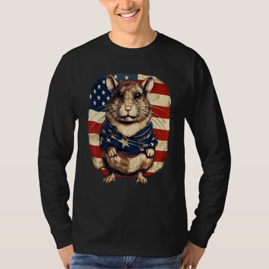 4 juli Amerikaanse vlag Gerbil 1 T-shirt (Voorkant)
