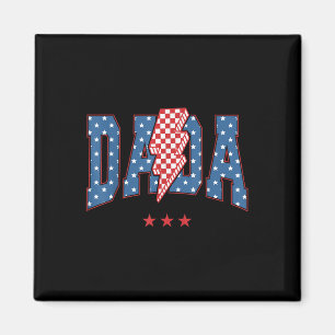 4 juli Amerikaanse vlag geruite Dada Bliksem Magneet
