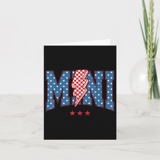 4 juli Amerikaanse vlag geruite mini bliksem Kaart (Voorkant)