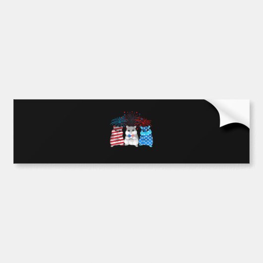 4 juli Amerikaanse vlag Happy Guinee pig Bumpersticker (Voorkant)