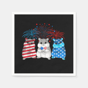 4 juli Amerikaanse vlag Happy Guinee pig Servet