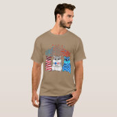 4 juli Amerikaanse vlag Happy Guinee pig T-shirt (Voorkant volledig)