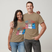 4 juli Amerikaanse vlag Happy Guinee pig T-shirt (Unisex)