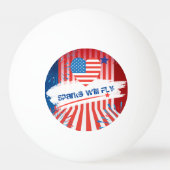 4 juli Amerikaanse vlag hart gepersonaliseerd Pingpongbal (Achterkant)