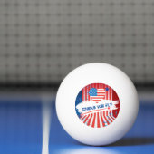 4 juli Amerikaanse vlag hart gepersonaliseerd Pingpongbal (Net)