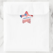 4 juli Amerikaanse vlag hart gepersonaliseerd Ster Sticker (Tas)