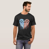 4 juli Amerikaanse vlag hart patriottische 4e van T-shirt (Voorkant volledig)