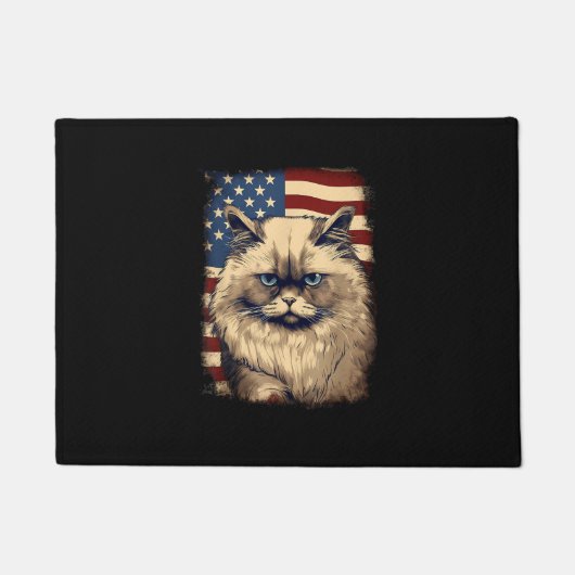 4 juli Amerikaanse vlag Himalaya kat Deurmat (Voorkant)