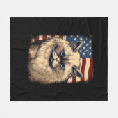 4 juli Amerikaanse vlag Himalaya kat Fleece Deken (Voorkant (Horizontaal))