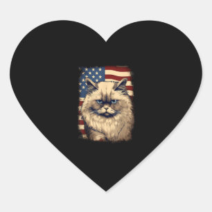 4 juli Amerikaanse vlag Himalaya kat Hart Sticker