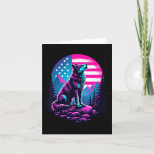 4 juli Amerikaanse vlag huilende wolf onder de VS  Kaart
